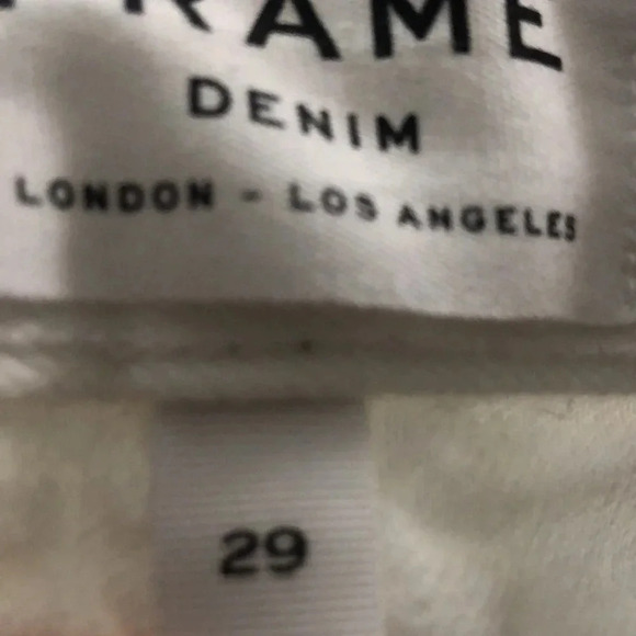 Frame Denim white denim skirt frayed hem Sz 29 VGUC - Picture 7 of 8